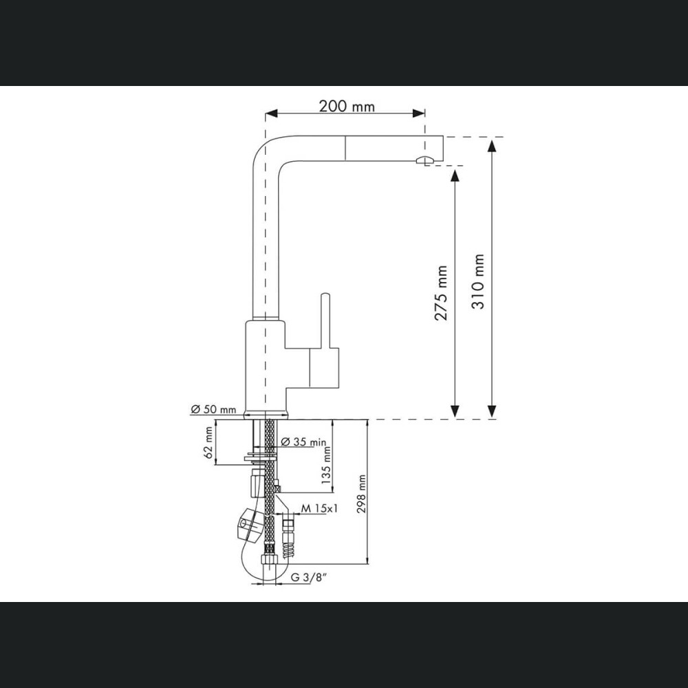 Baterie pentru bucătărie Piave milk white cu furtun duș retractabil