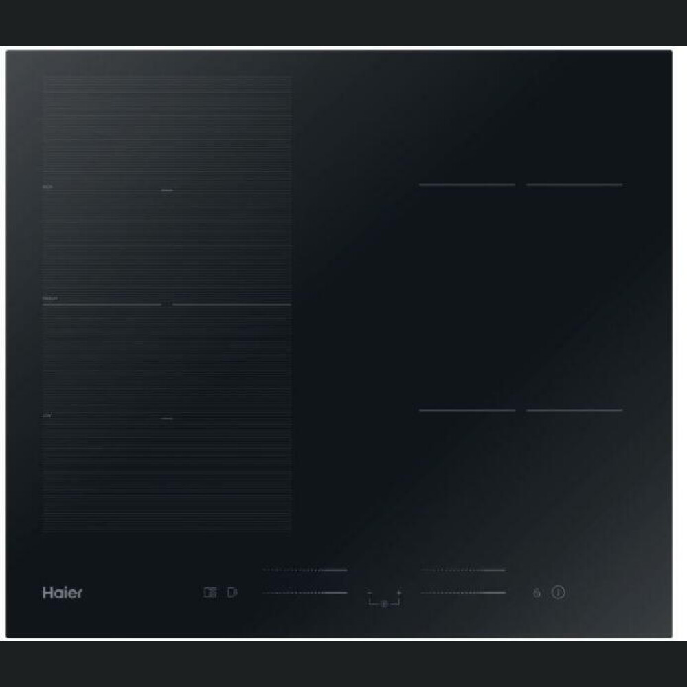 Plita incorporabila Haier HAFRSJ64MC, Inductie, 4 zone de gatit, WiFi, Boost, Slider Touch Control,60 cm, Neagru