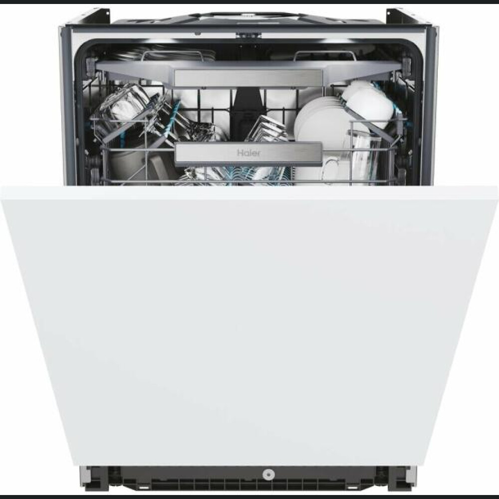 Masina de spalat vase total  incorporabila Haier I-Pro Shine Series 4 XS 6B1M3PB, 16 seturi, 10 programe, Motor Inverter, Wi-Fi, AI program, H-arm spray, Maxi Tub, Automatic open door, Aqua Stop, Lumina interna, Sliding door, 60 cm, Clasa B
