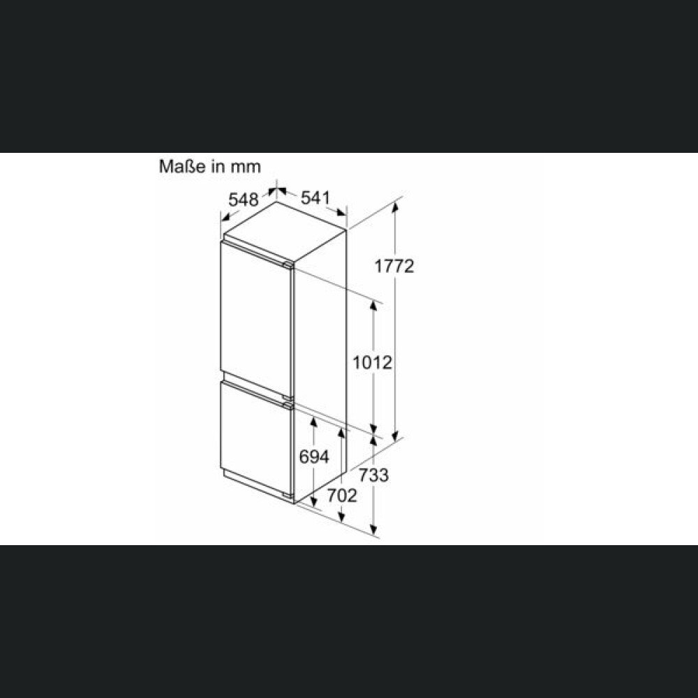 Combina frigorifca incorporabila Siemens KI86NVFE0, iQ300 cu zonă de congelare inferioară 177,2 x 54,1 cm, E, NoFrost