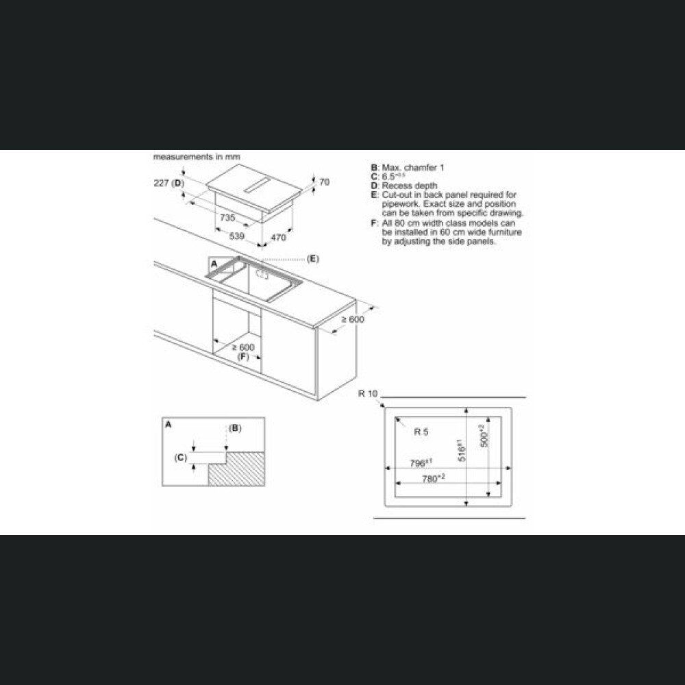 Plita cu inducție cu sistem de ventilație integrat Siemens EX807NX68E , 80 cm 