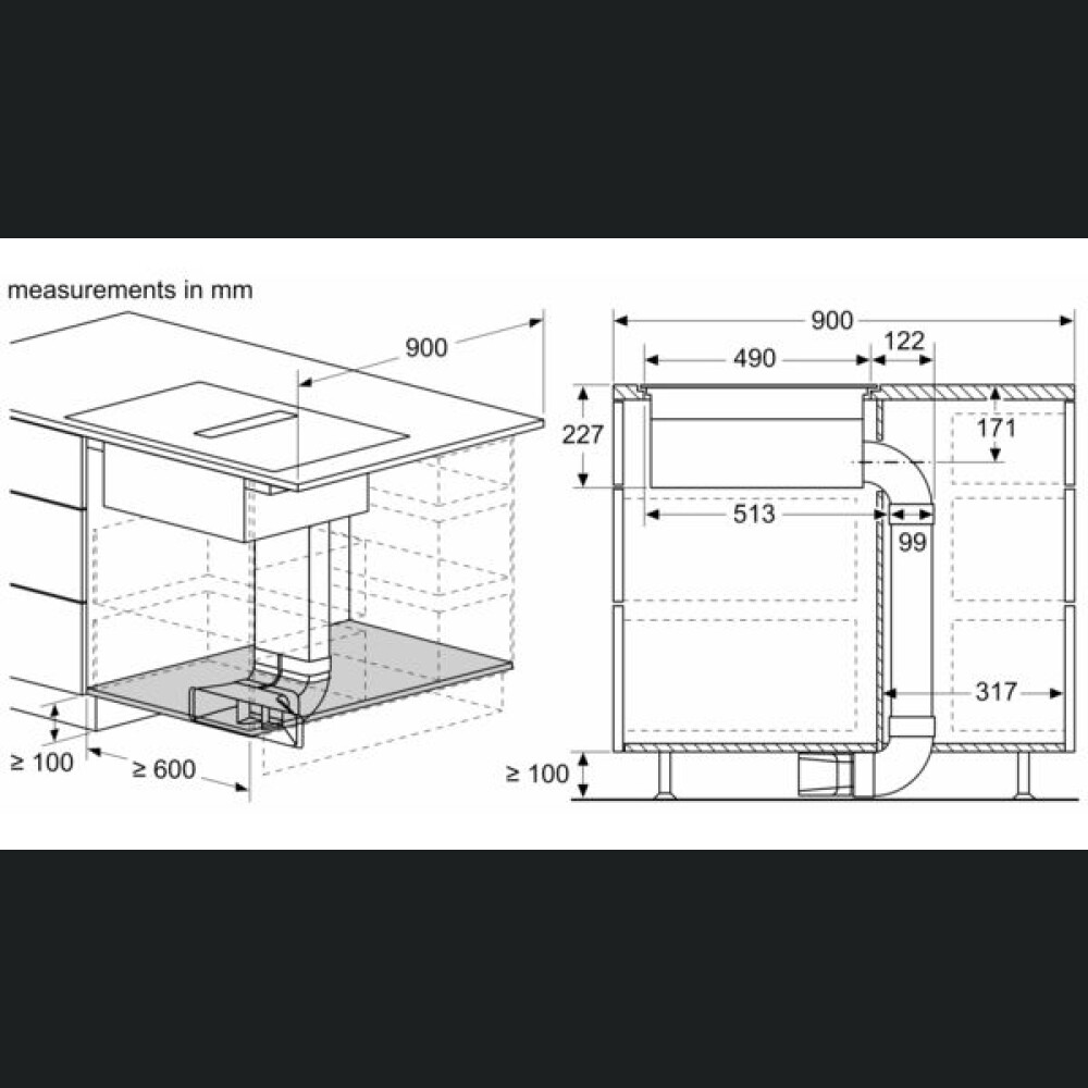 Plita cu inducție cu sistem de ventilație integrat Siemens EX807NX68E , 80 cm 