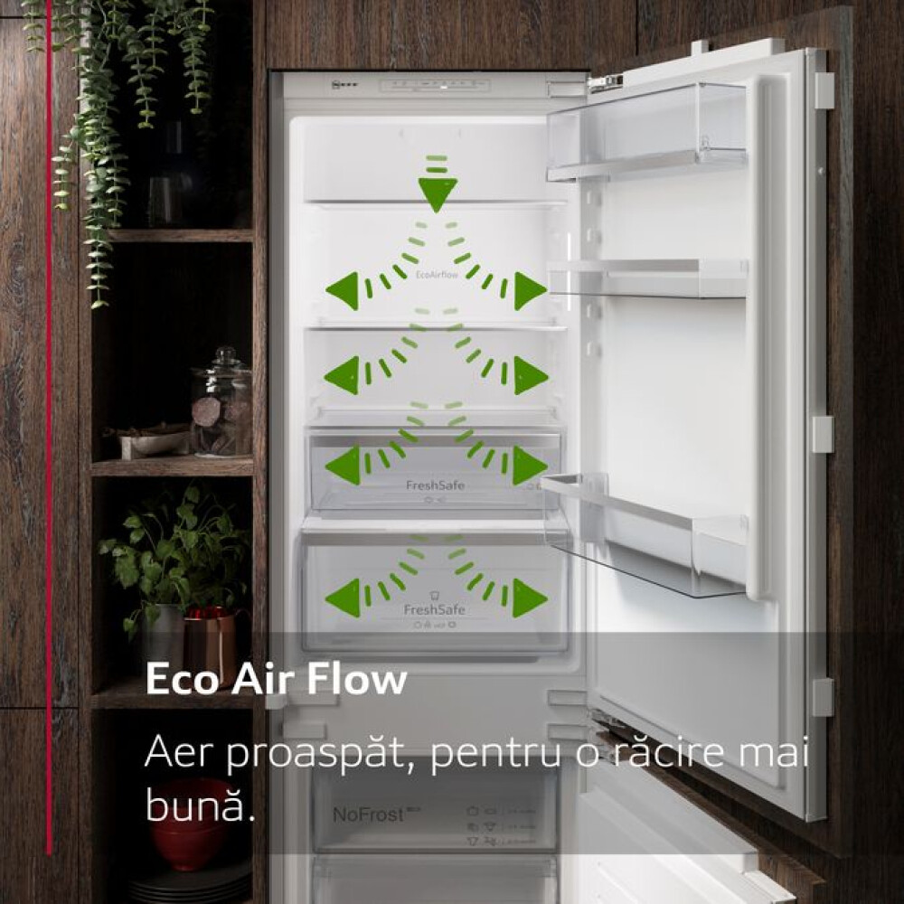 Combină frigorifică încorporabilă Neff KI7863DD0, 260 l, NoFrost, D