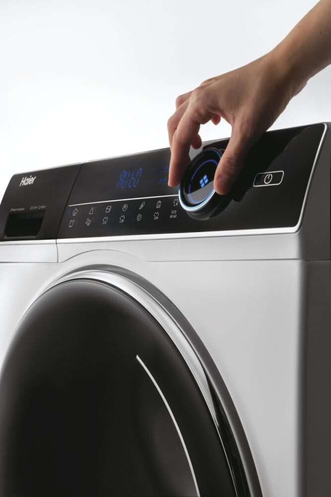 Masina de spalt rufe Haier HW90-B14979-S, I-Pro Seria 7 Neincorporabil, 9 Kg, 1400 RPM, Motor Direct Motion, Clasa A, Alb, 14 programe, L x A x I (cm) 60x55x85