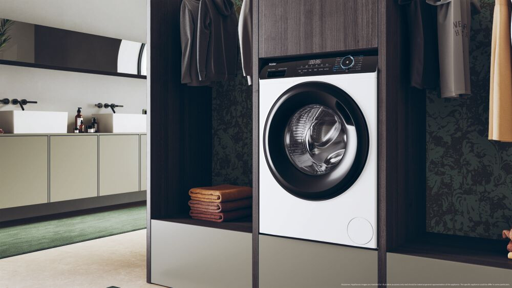 Masina de spalat rufe Haier HW80-B14939-S, I-Pro Series 3 Neincorporabil, 8 Kg, 1400 RPM, Motor Direct Motion, Clasa A, Alb, 15 programe, L x A x I (cm) 60x56x85