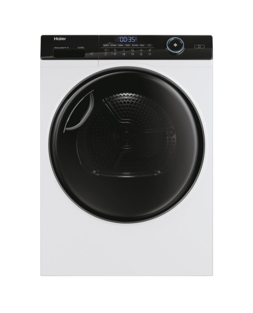 Uscator de rufe Haier HD90-A2959-S, I-Pro Series 5 Independent, 9 Kg, Pompa de caldura, Clasa A++, Alb