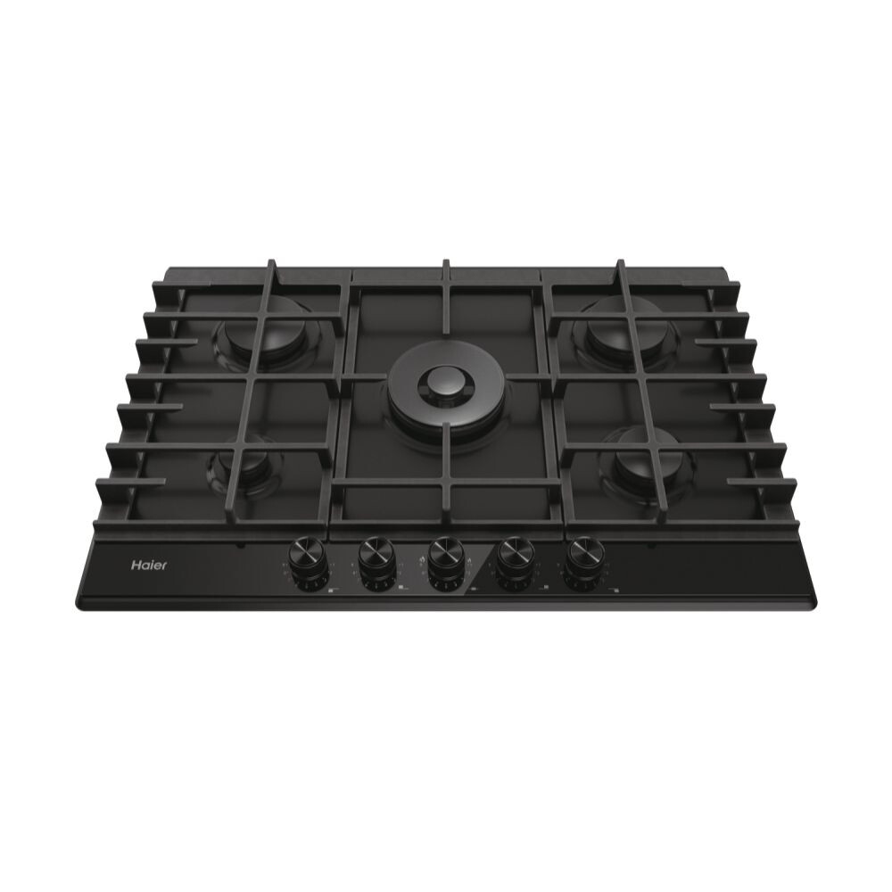 Plita gaz Haier HAHG7W5HEB, Metal Series 6,  5 zone, Negru