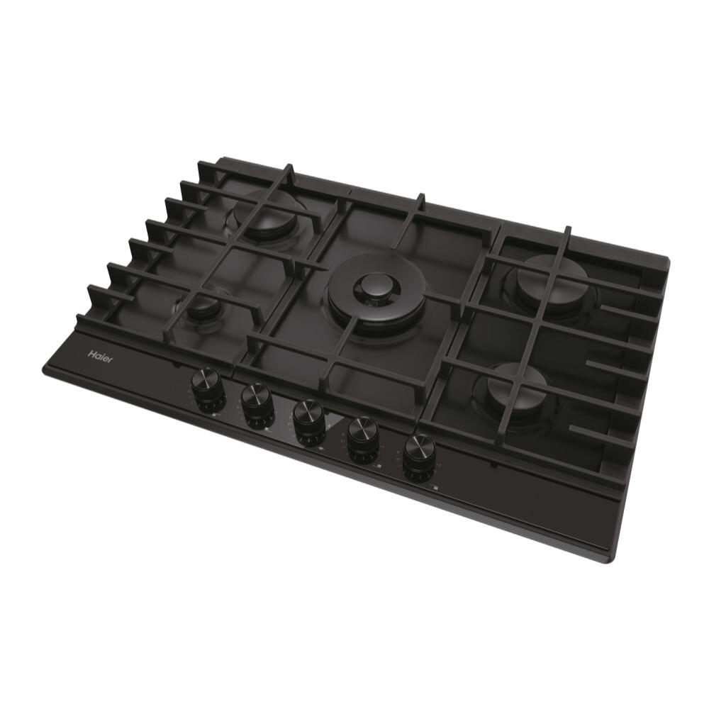 Plita gaz Haier HAHG7W5HEB, Metal Series 6,  5 zone, Negru