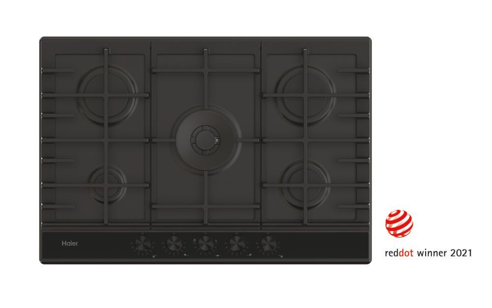 Plita gaz Haier HAHG7W5HEB, Metal Series 6,  5 zone, Negru