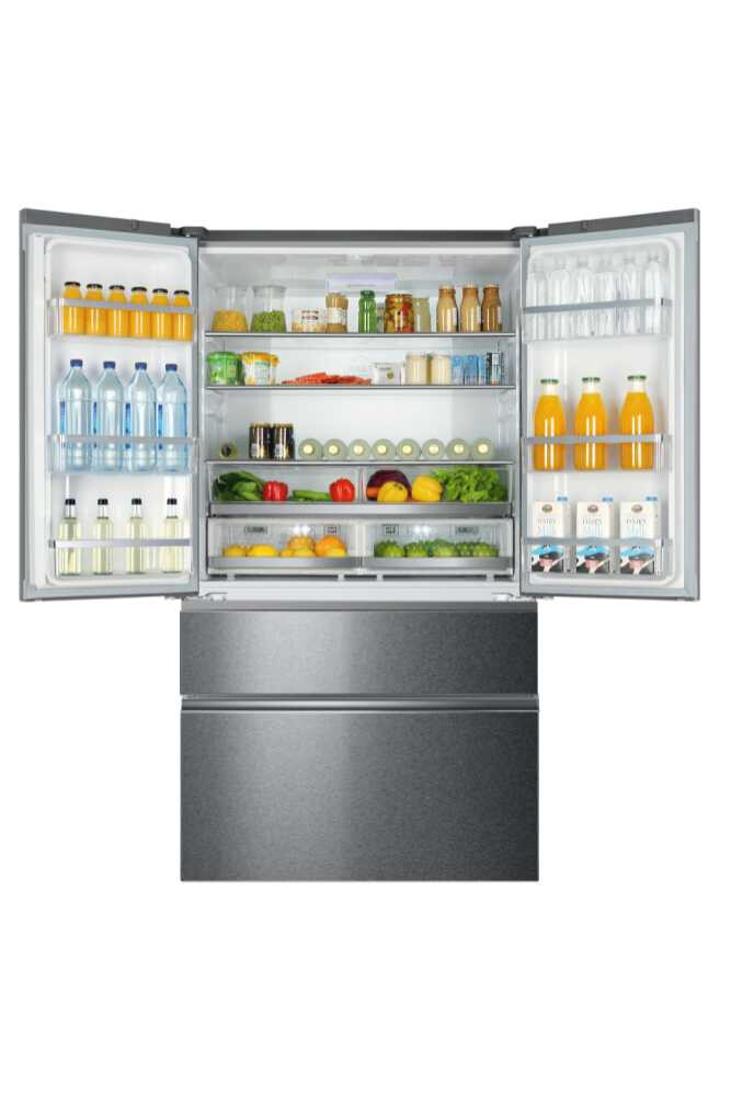 Combina frigorifica Multidoor Haier HB26FSSAAA FD 100 Seria 7,4 usi, No Frost, Iluminare LED, Clasa E, Argintiu titan, L x A x I (mm) 1005x760x1900