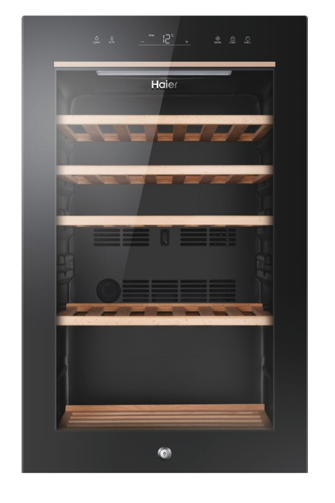 Racitoare de vinuri Haier HWS49GA  Wine Bank 50 Seria 5 Freestanding, 1 zone, 49 sticle, Iluminare LED, Clasa F, L x A x I (mm) 497x585x820