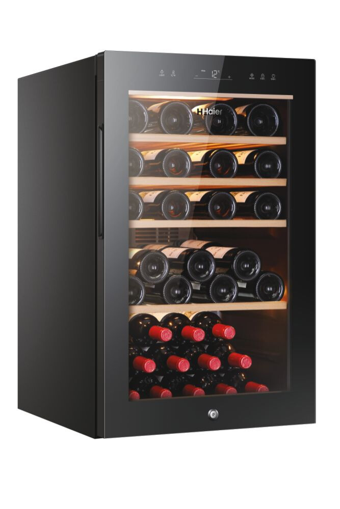 Racitoare de vinuri Haier HWS49GA  Wine Bank 50 Seria 5 Freestanding, 1 zone, 49 sticle, Iluminare LED, Clasa F, L x A x I (mm) 497x585x820