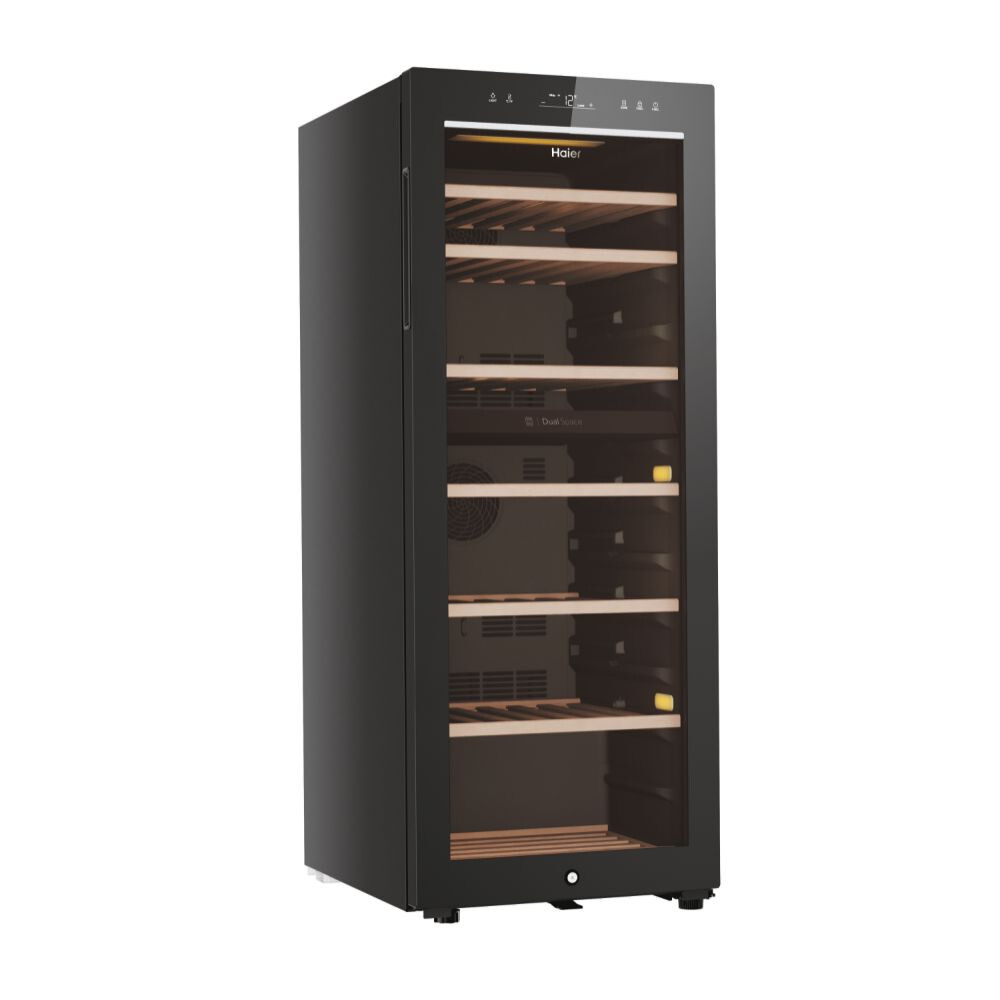 Racitoare de vinuri Wine Bank 50 Haier HWS77GDAU1 Seria 7 Freestanding, 2 zone, 77 sticle, Iluminare LED, Clasa G, L x A x I (mm) 497x585x1270