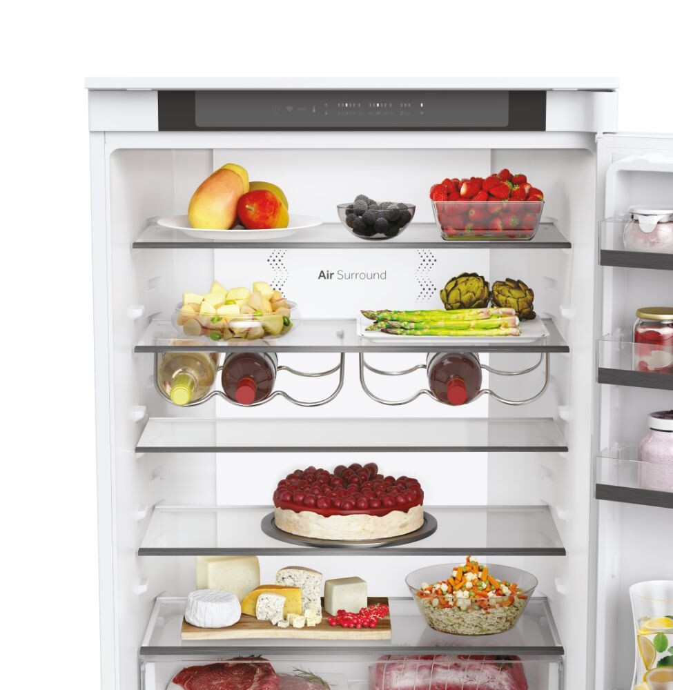 Combina frigorifica incorporabila Haier HBW5719E, 2D 70 Series 6, 2 usi, No Frost, Iluminare LED, Clasa E, Alb
