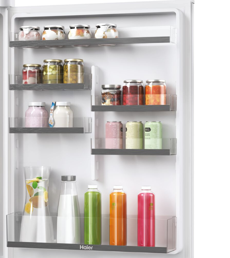 Combina frigorifica incorporabila Haier HBW5719E, 2D 70 Series 6, 2 usi, No Frost, Iluminare LED, Clasa E, Alb