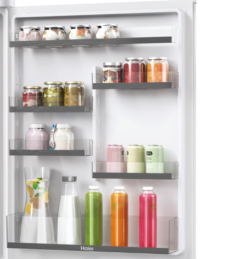 Combina frigorifica incorporabila Haier HBW5719E, 2D 70 Series 6, 2 usi, No Frost, Iluminare LED, Clasa E, Alb