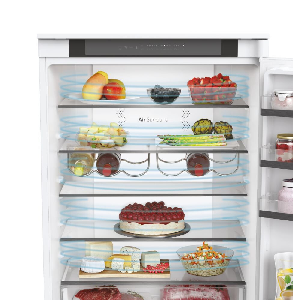 Combina frigorifica incorporabila Haier HBW5719E, 2D 70 Series 6, 2 usi, No Frost, Iluminare LED, Clasa E, Alb