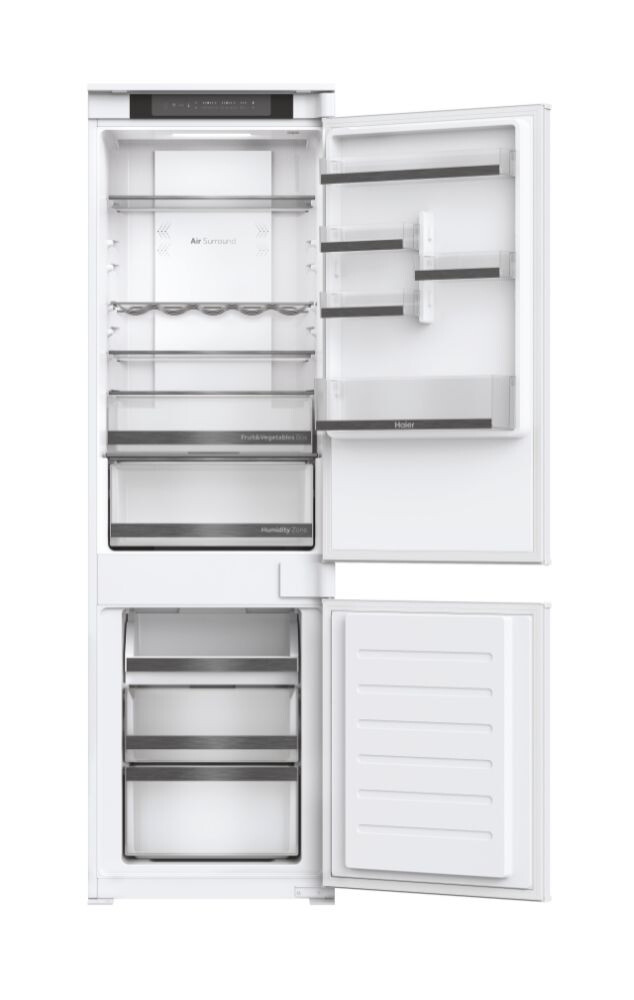 Combina frigorifica incorporabila HAIER HBW5518E, 2 usi, No Frost, Iluminare LED, Clasa E, Alb, L x A x I (mm) 540x545x1772