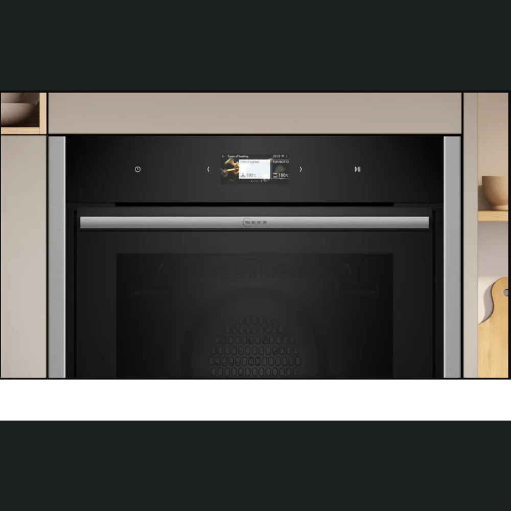 Cuptor multifuncțional, încorporabil Neff B64CS31N0, Afișaj TFT 4,1" Full Touch, sistem deschidere  SLIDE & SIDE, Ușă cu sistem SoftClose, Soft Open, Funcție Assistant prin control vocal