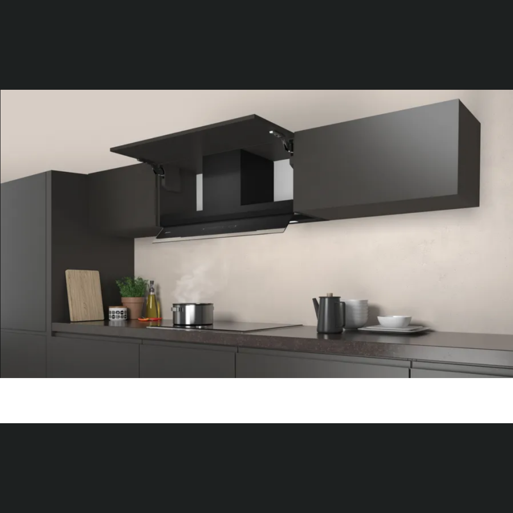 Hotă complet integrabilă Neff, 90 cm clear glass black D95XAM2S0