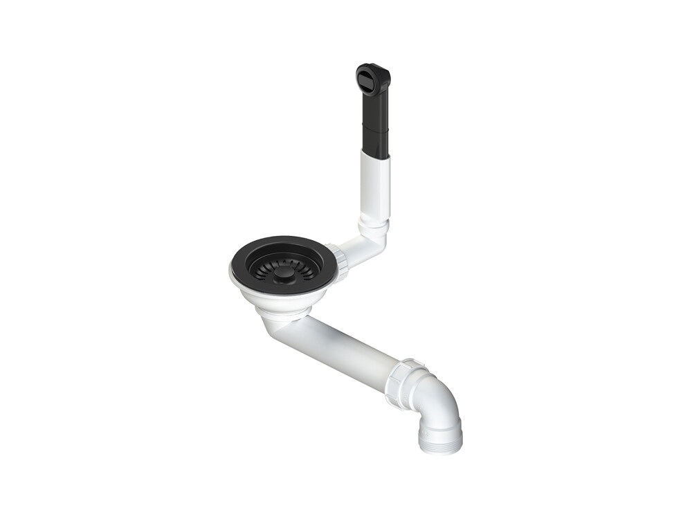 Set chiuveta bucatarie Schock Formhaus D-100S 780 x 500 mm Cristalite Nero cu parti vizibile negru si baterie bucatarie Schock Kantus cu cap extractibil, negru