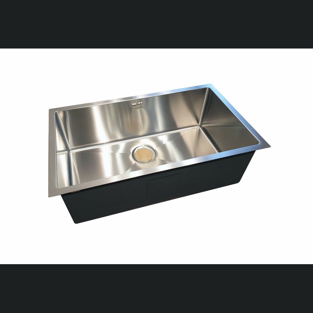Chiuveta bucatarie inox CookingAid HERA LARGE cu dozator detergent, scurgator vase/paste/fructe, gratar rulabil inox, tocator Sapele + accesorii montaj