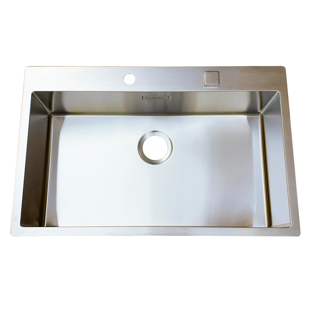 Chiuveta bucatarie inox CookingAid BOX LUX 76 cu ventil automat scurgere + accesorii montaj