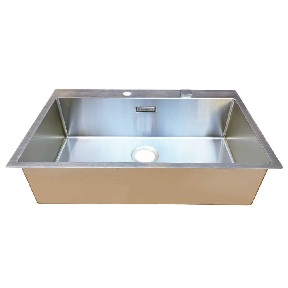 Chiuveta bucatarie inox CookingAid BOX LUX 76 cu ventil automat scurgere + accesorii montaj