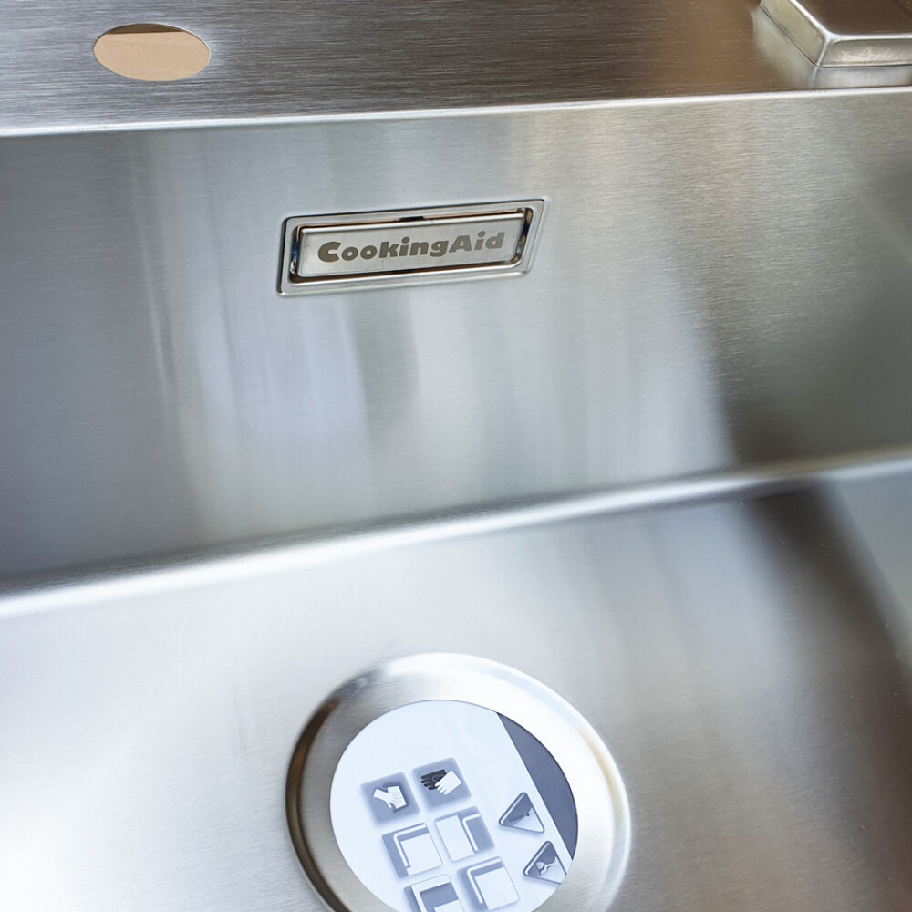 Chiuveta bucatarie inox CookingAid BOX LUX 76 cu ventil automat scurgere + accesorii montaj