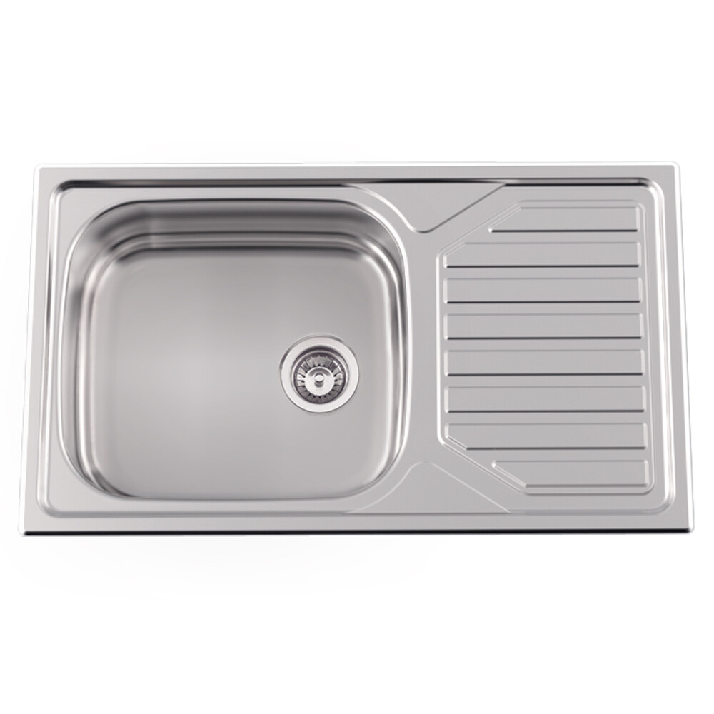 Chiuveta bucatarie inox CookingAid OKIO LINE 103 PL reversibila stanga/dreapta cu picurator + accesorii montaj