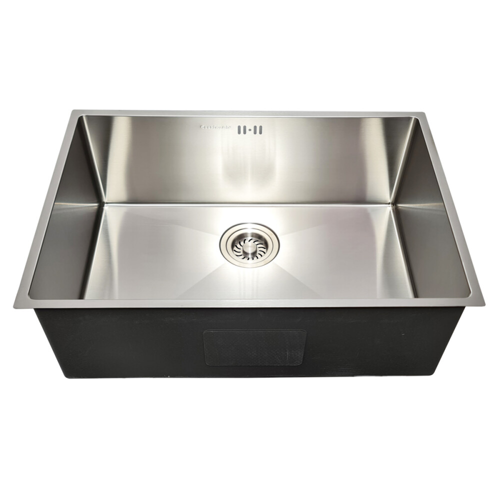 Chiuveta bucatarie inox CookingAid Hera Standard cu dozator detergent, scurgator tavita vase/paste/fructe, gratar rulabil inox si tocator lemn Sapele + accesorii montaj