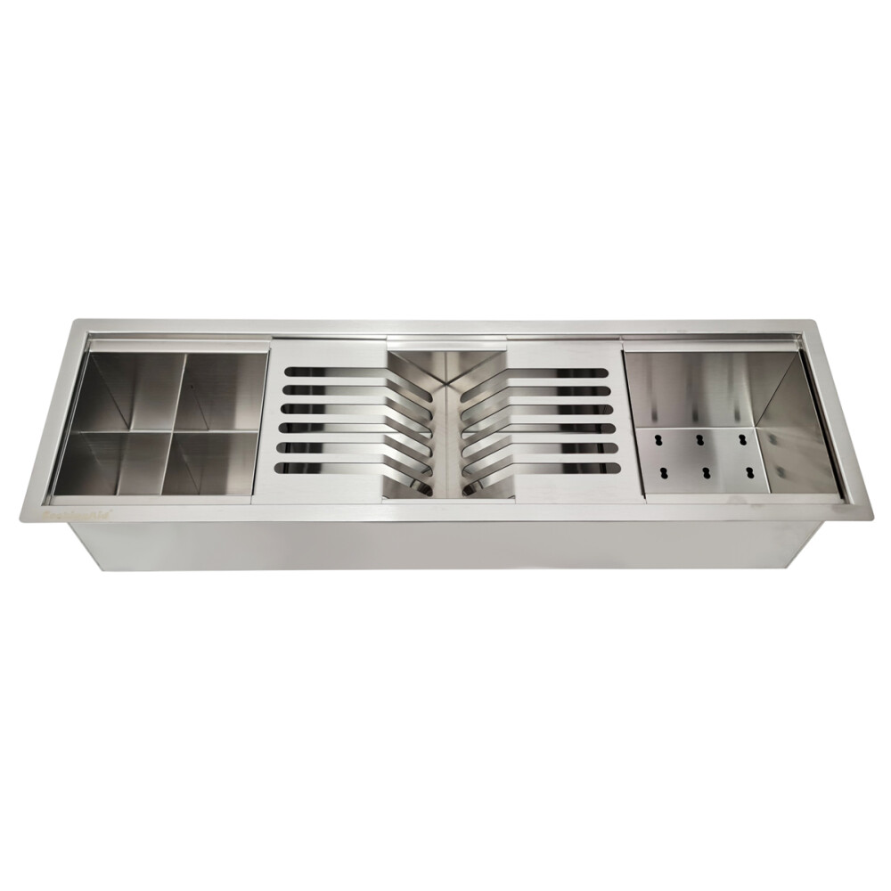 Chiuveta ingusta scurgere multifunctionala tip rigola / canal / jgheab drenare CookingAid Channel sink 63cm cu 3 accesorii incluse