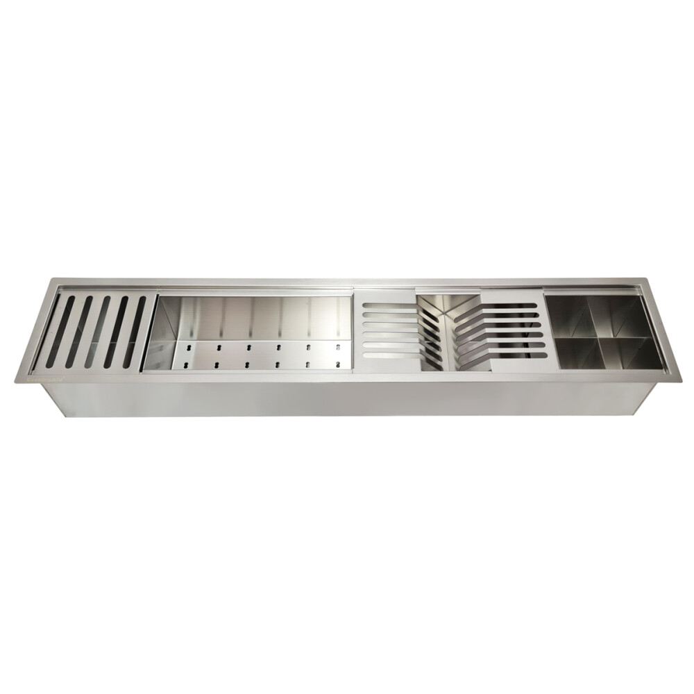 Chiuveta ingusta scurgere multifunctionala tip rigola / canal / jgheab drenare CookingAid Channel sink 93cm cu 4 accesorii incluse