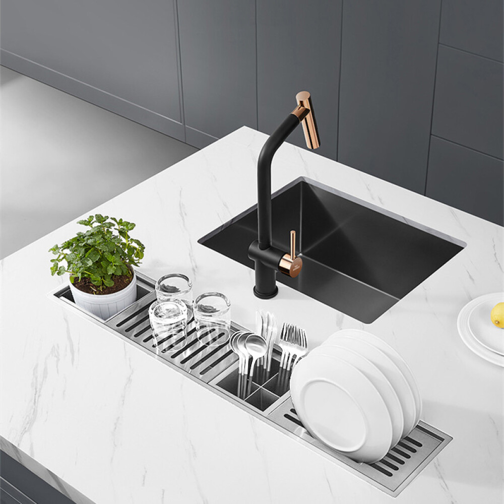 Chiuveta ingusta scurgere multifunctionala tip rigola / canal / jgheab drenare CookingAid Channel sink 93cm cu 4 accesorii incluse