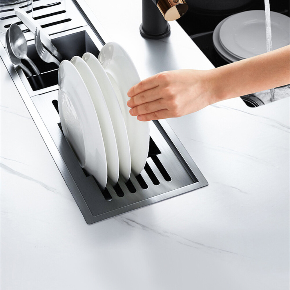 Chiuveta ingusta scurgere multifunctionala tip rigola / canal / jgheab drenare CookingAid Channel sink 93cm cu 4 accesorii incluse