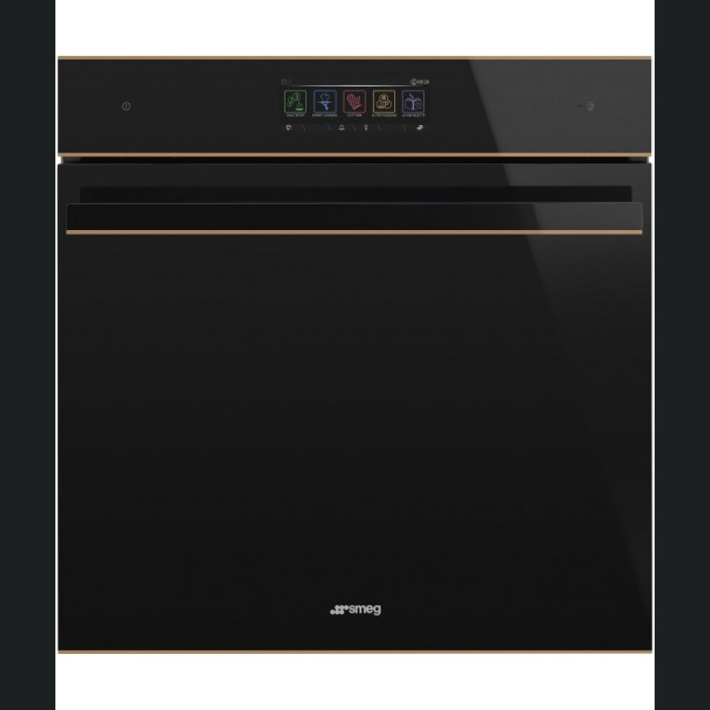 Cuptor Smeg SO6606WAPNR Galileo Omnichef cu functie de microunde, WI-FI, colectia Dolce Stil Novo, 60 cm, negru, 68 l