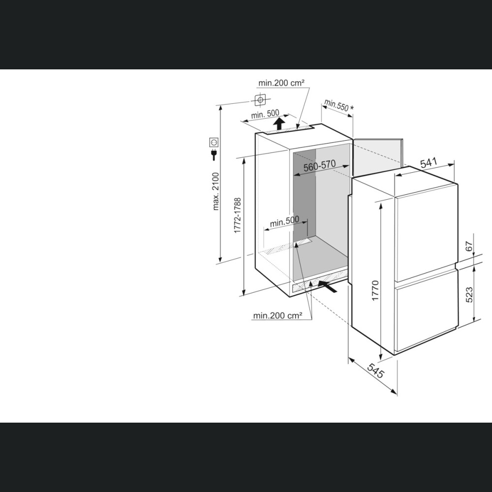 Combina frigorifica incorporabila Liebherr Premium ICBSd 5122, BioFresh, SmartFrost, 255 l,D