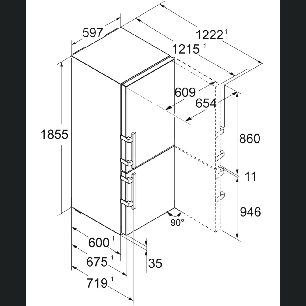 Combina frigorifica Liebherr SBNsdd 5264 Prime, BioFresh si NoFrost, 313 l, D