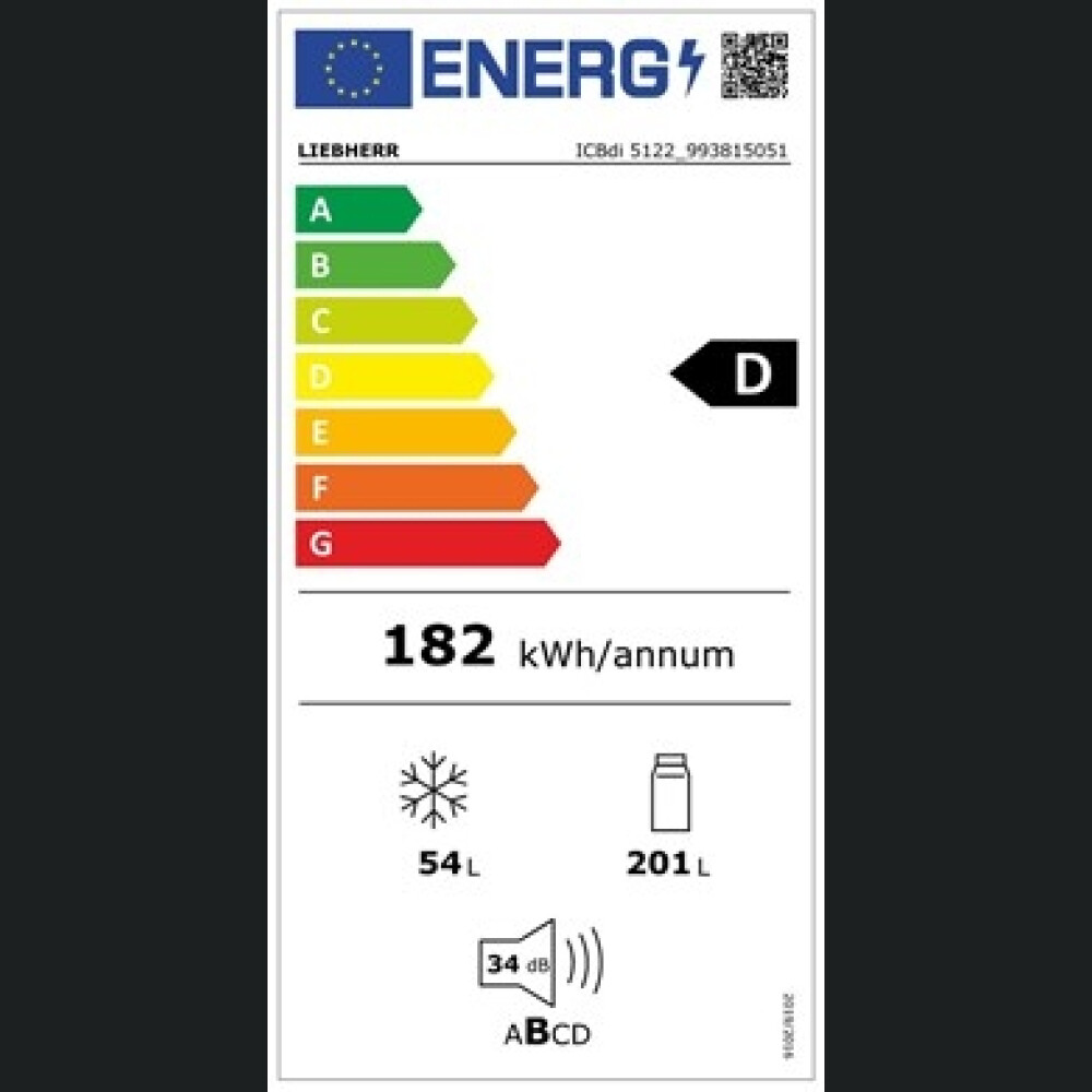 Combina frigorifica incorporabila Liebherr ICBdi 5122, cu BioFresh şi SmartFrost, 255 l, D