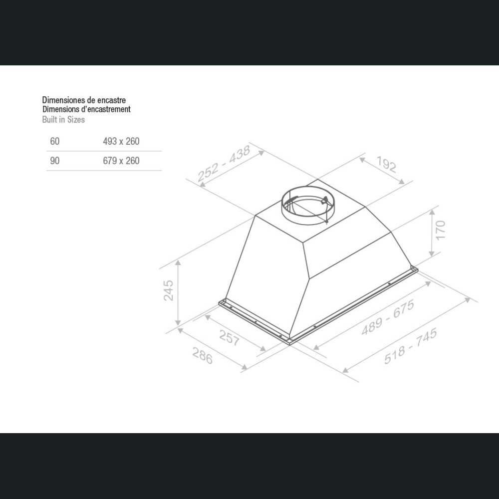 Hota incorporabila Pando GR05, 60 cm, A, motor v.730