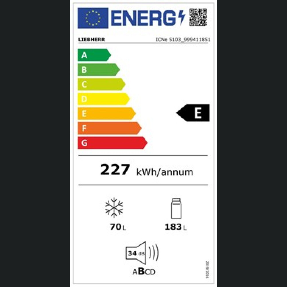Combină frigorifică integrabilă Liebehrr ICNe 5103 cu EasyFresh şi NoFrost, 253 l