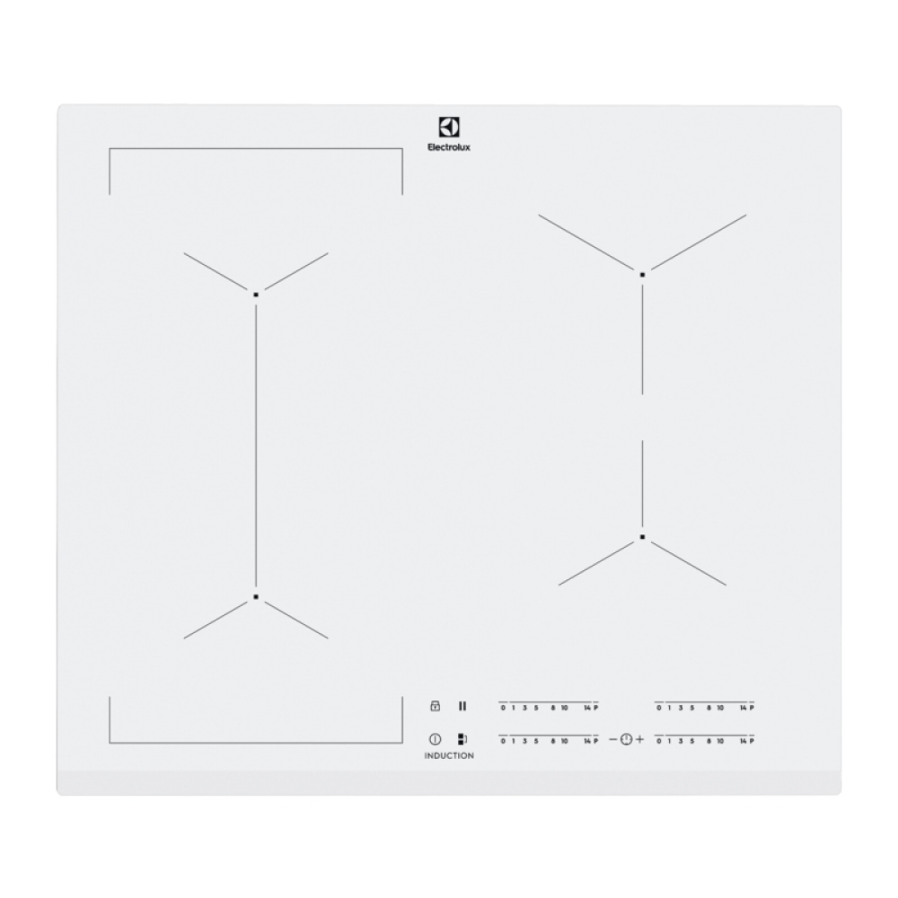 Plita incorporabila Electrolux EIV63440BW, Inductie, 4 Arzatoare, Bridge, Control touch, 60 cm, Alb