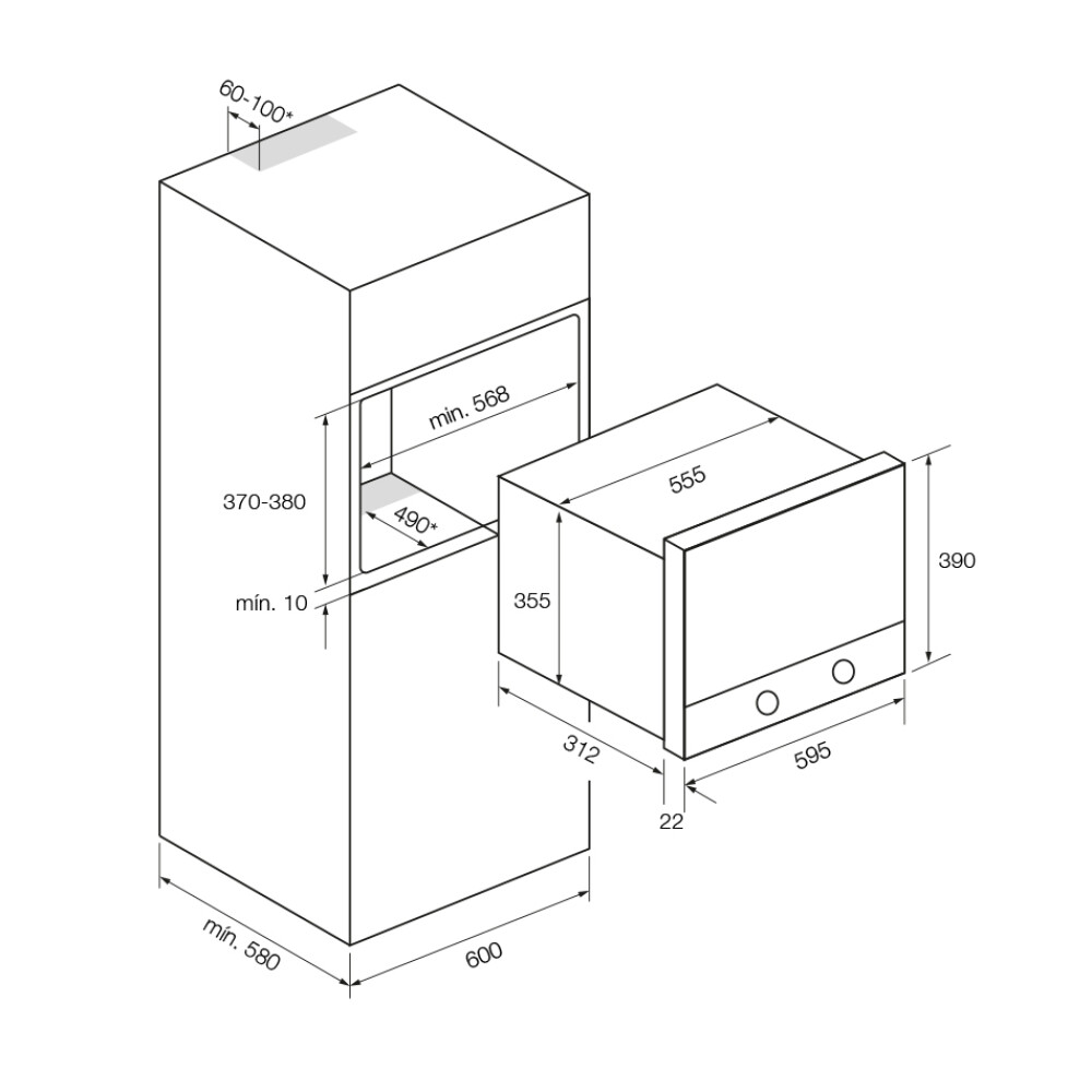 Cuptor cu microunde incorporabil PHM-950 Pando , 22l