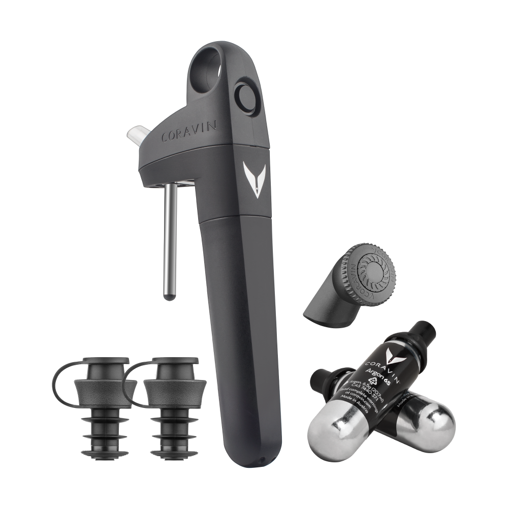 Set sistem conservare vin Coravin Pivot +, Negru