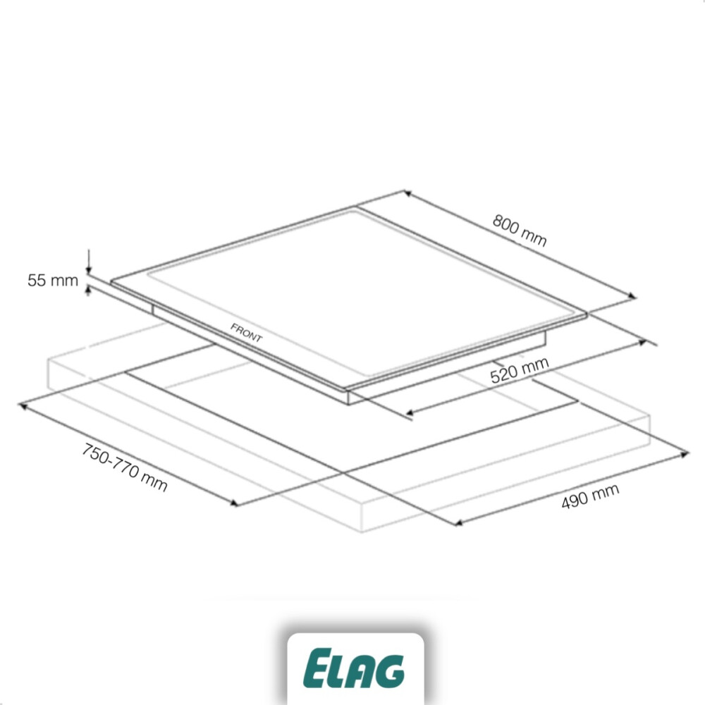 Plita inductie Elag 4-Zone “EX-700” cu FusionTechnology, 80cm