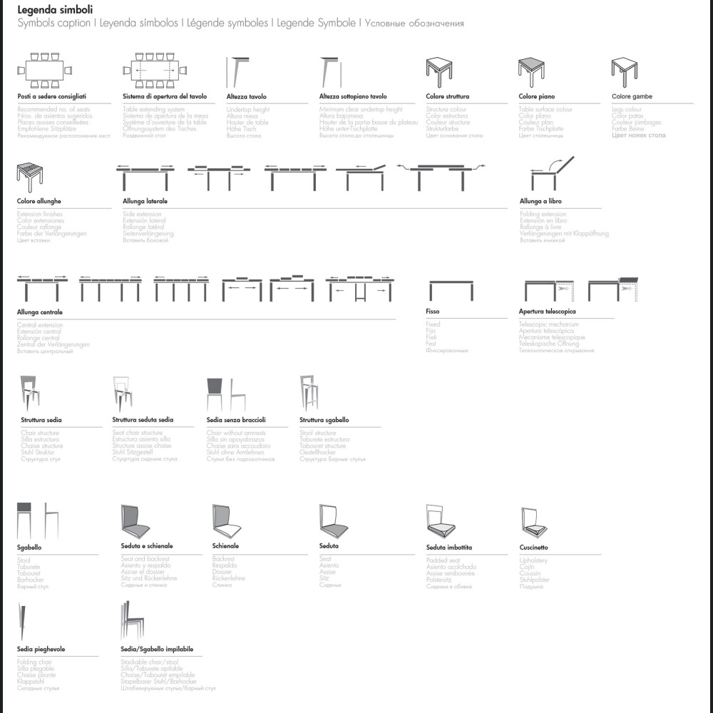 Masa extensibila LISBONA cu structura metalica vopsita, blat din sticla ceramica si extensii laterale din melaminat asortat, ARAN