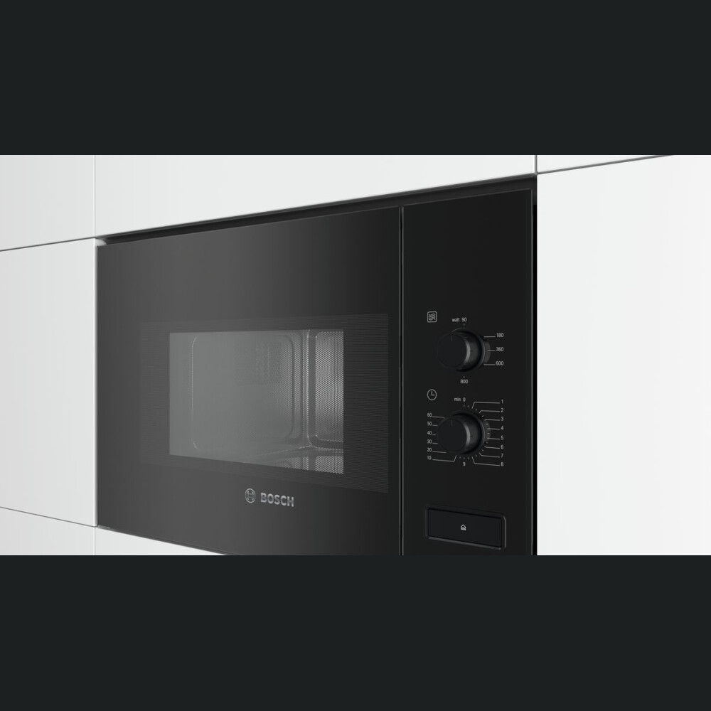 Cuptor cu microunde incorporabil Bosch BFL520MB0 , 800 W, 20 l, 59.4 x 38.2 x 31.7 cm, Negru