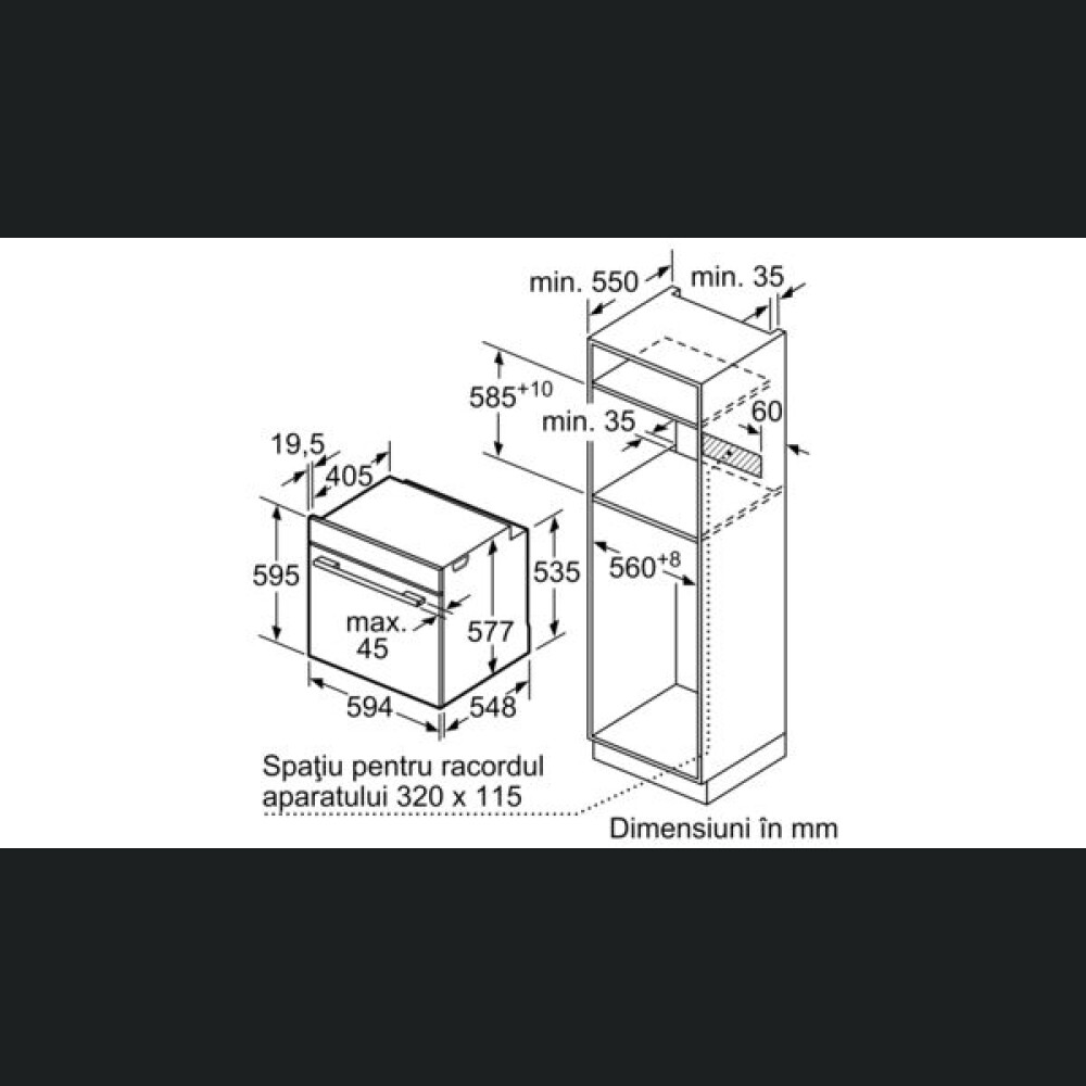 Cuptor multifuncțional încorporabil Bosch HBG7741B1, autocuratare pirolitica+sistem hidrolitic,71 l, A+