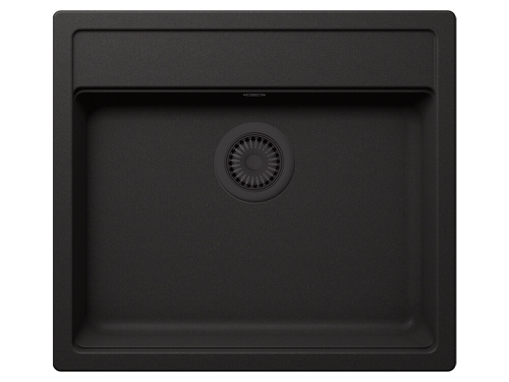 Set chiuveta bucatarie Schock Nemo N-100 570 x 510 mm Cristalite Nero cu parti vizibile negru si baterie bucatarie Schock Kantus cu cap extractibil, negru