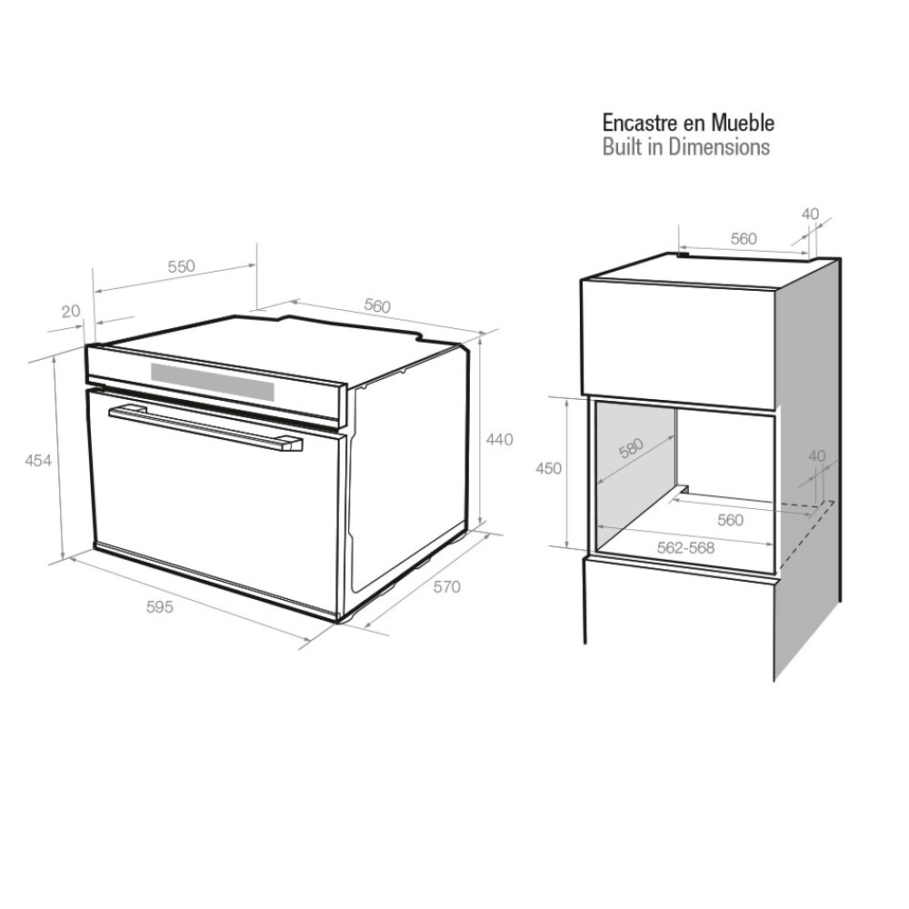 Cuptor compact Pando PHB-841, 45cm, TOUCH, 50 l, A+